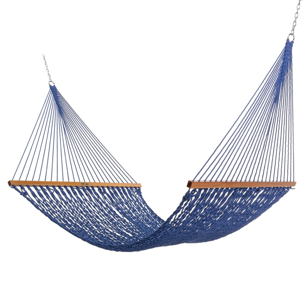 Large DURACORD® Rope Hammock with TRI-BEAM® Steel Hammock Stand and Hammock Pillow