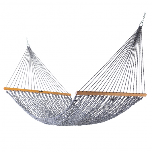 Large DURACORD® Rope Hammock with TRI-BEAM® Steel Hammock Stand and Hammock Pillow