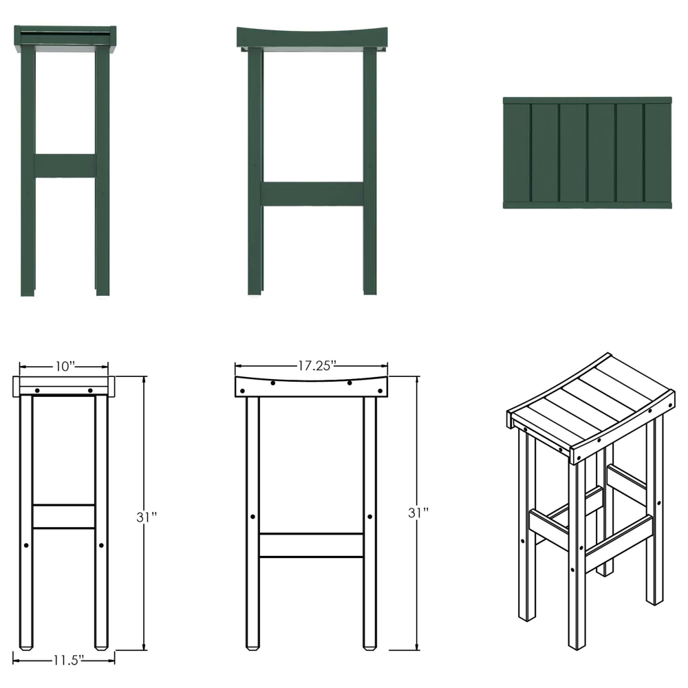 DURAWOOD® Poly Nest Bistro Bar Stool