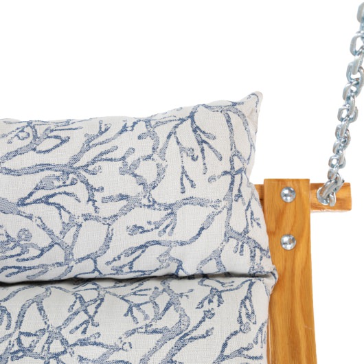 Curved Oak Double Deluxe Bella Dura Cushion Swing - Atoll Royalty