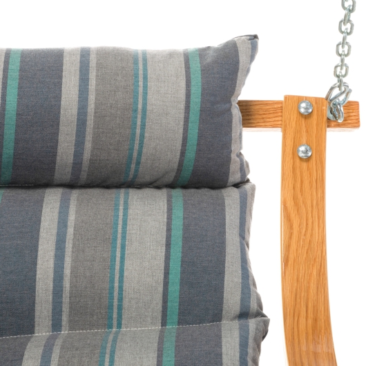 Curved Oak Double Deluxe Sunbrella Cushion Swing - Trusted Coast