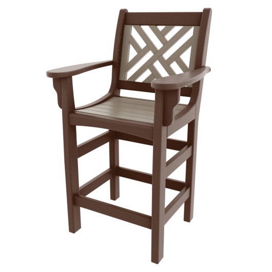 DURAWOOD® Poly Chippendale Counter Height Chair with Arms