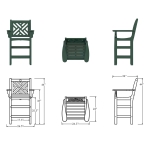 DURAWOOD® Poly Chippendale Counter Height Chair with Arms
