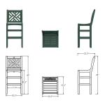 DURAWOOD® Poly Chippendale Bar Height Chair
