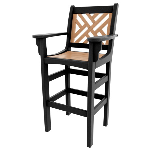 DURAWOOD® Poly Chippendale Bar Height Chair with Arms