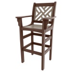 DURAWOOD® Poly Chippendale Bar Height Chair with Arms