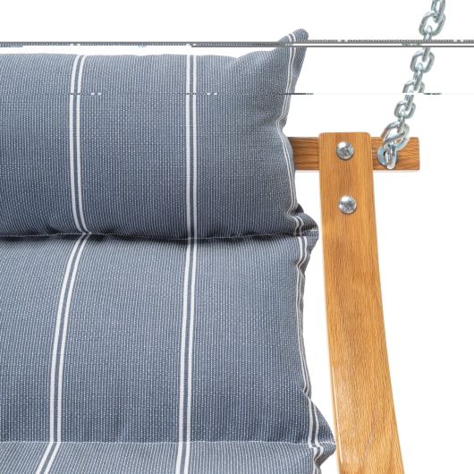 Curved Oak Double Deluxe Sunbrella Cushion Swing - Equal Ink