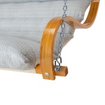 Curved Oak Double Deluxe Bella Dura Cushion Swing - Festoon Mist
