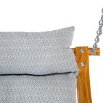 Curved Oak Double Deluxe Bella Dura Cushion Swing - Festoon Mist