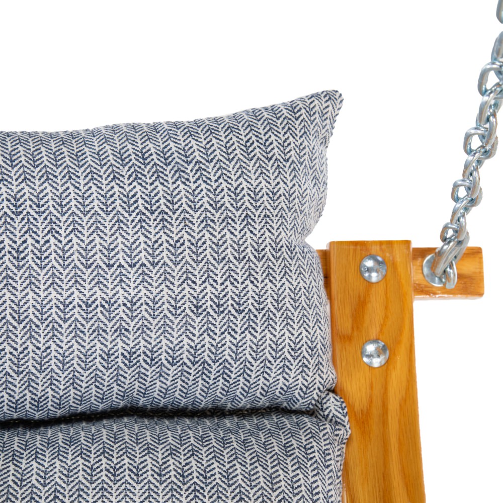 Curved Oak Double Deluxe Bella Dura Cushion Swing - Festoon Royalty