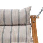 Curved Oak Double Deluxe Sunbrella Cushion Swing - Cove Pebble