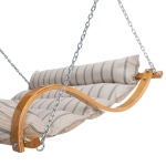 Curved Oak Double Deluxe Sunbrella Cushion Swing - Cove Pebble