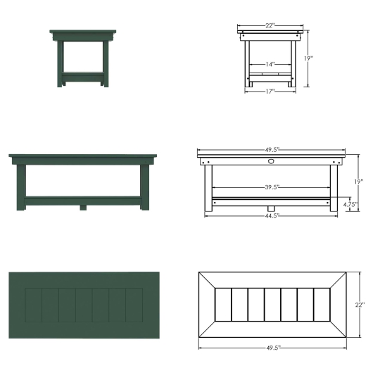 DURAWOOD® Poly Comfort Coffee Table with Shelf