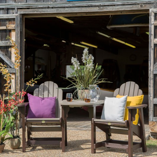 DURAWOOD® Poly 3 Piece Essentials Conversation Chair and Tete-A-Tete Set