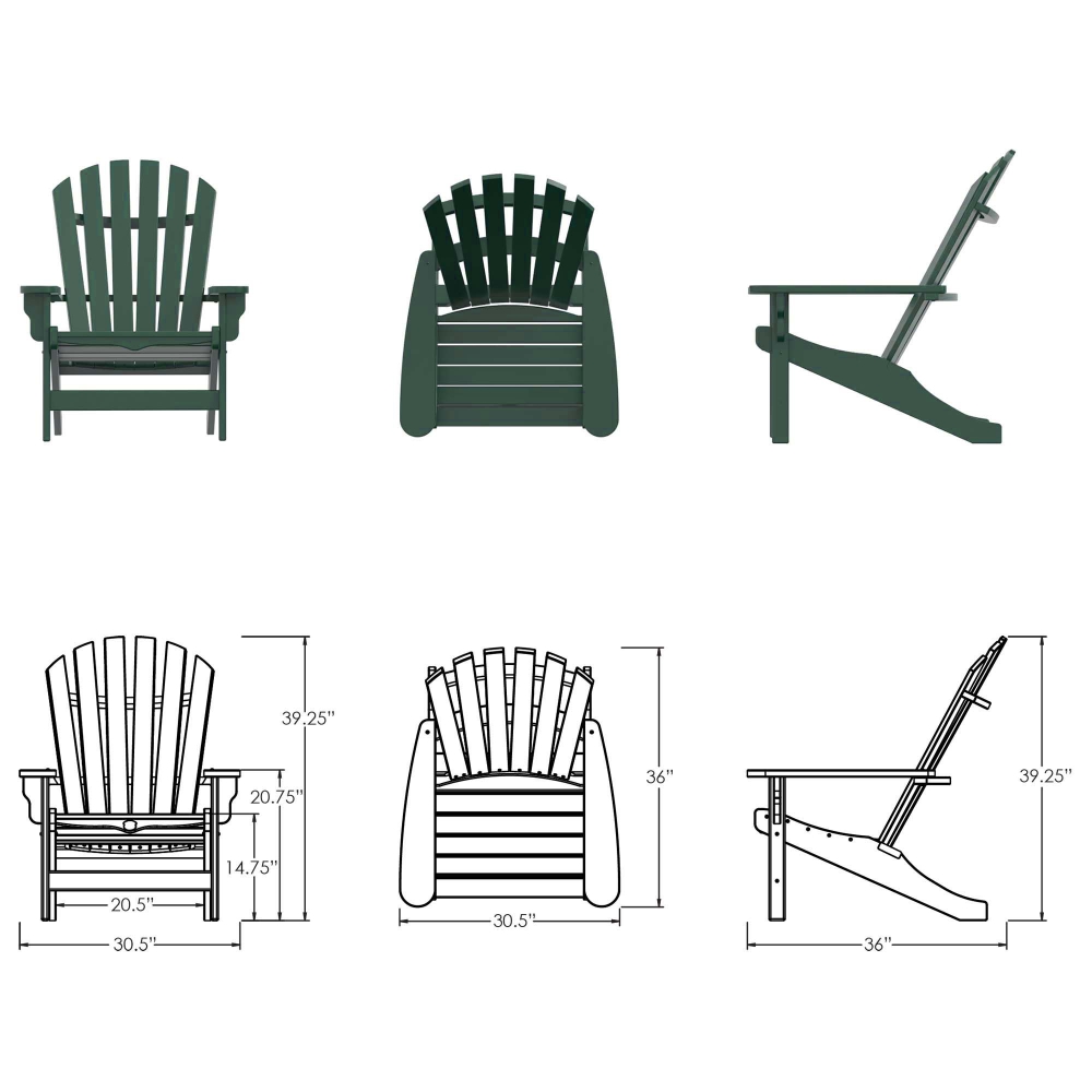 DURAWOOD® Poly Crescent Adirondack Chair