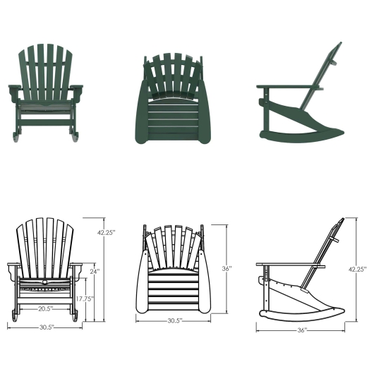 DURAWOOD® Poly Crescent Adirondack Rocker