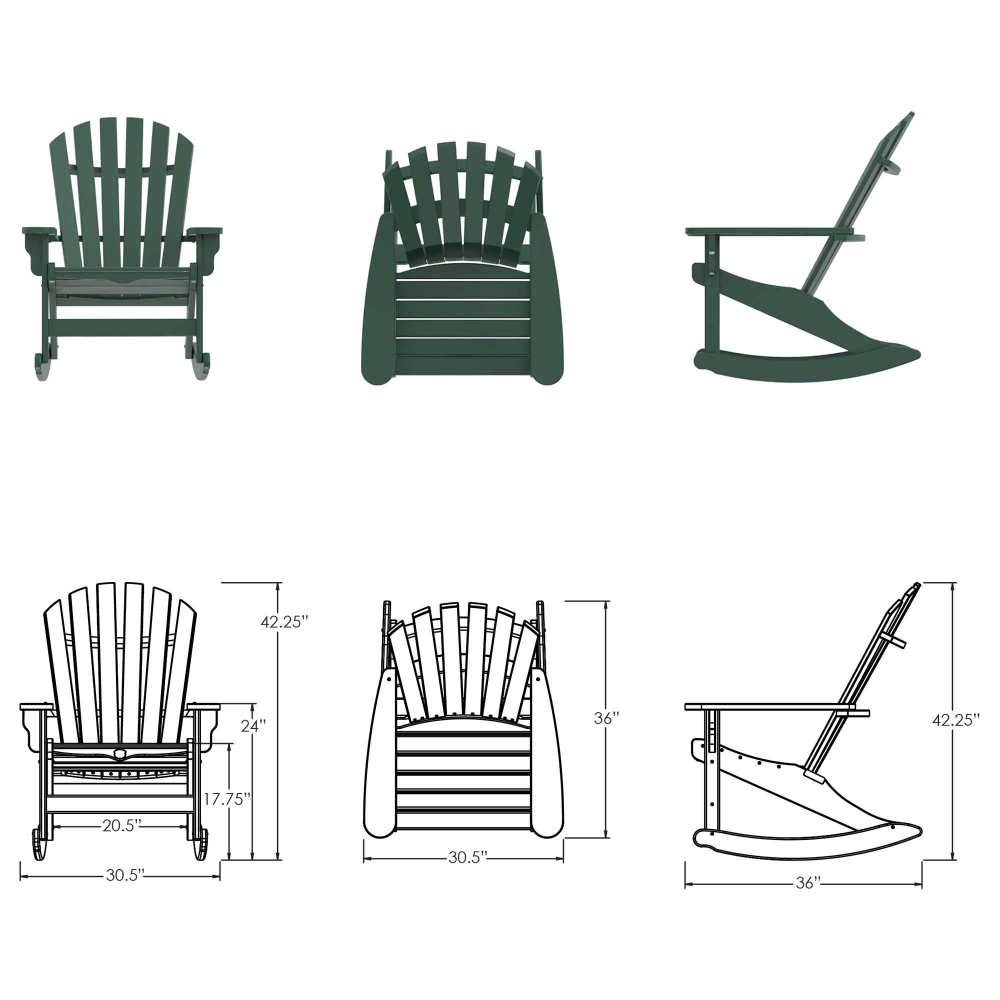 DURAWOOD® Poly Crescent Adirondack Rocker