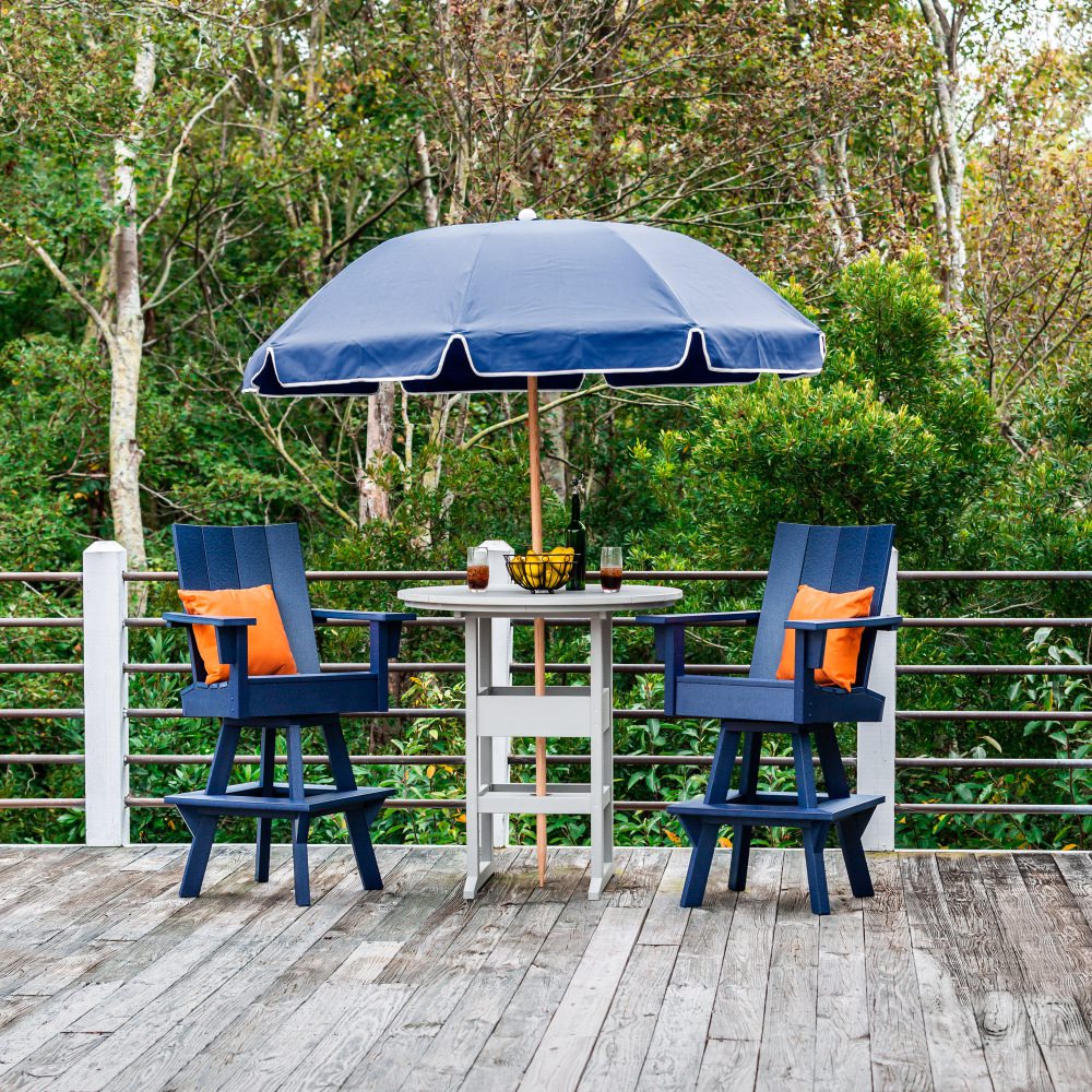 DURAWOOD® Poly 3 Piece Refined Bar Height Swivel Chair Set