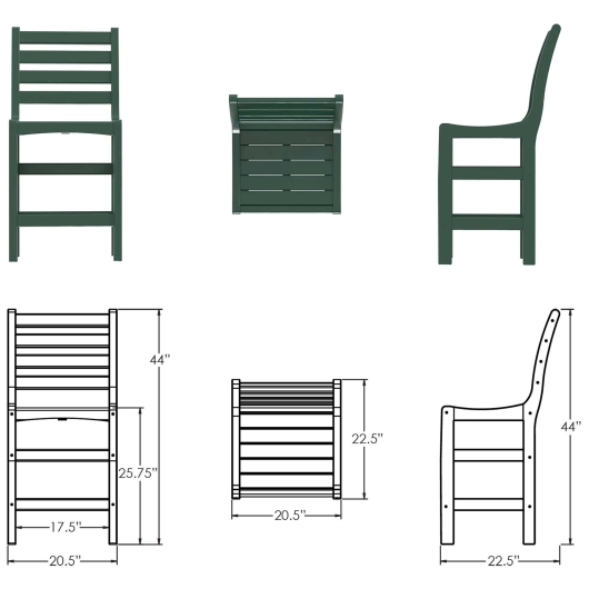 DURAWOOD® Poly Horizontal Counter Height Chair