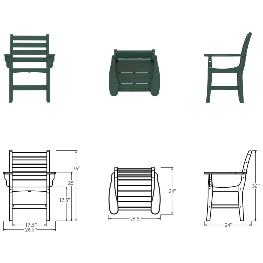 DURAWOOD® Poly Horizontal Dining Chair with Arms