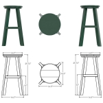 DURAWOOD® Poly Round Bar Height Stool