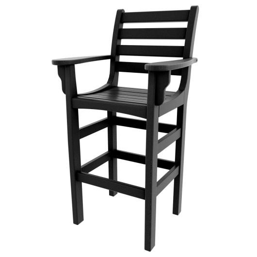 DURAWOOD® Poly Horizontal Bar Height Chair with Arms