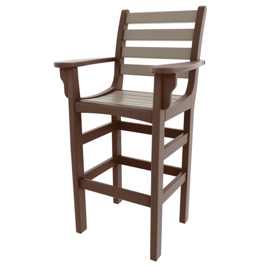 DURAWOOD® Poly Horizontal Bar Height Chair with Arms