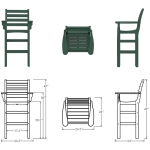 DURAWOOD® Poly Horizontal Bar Height Chair with Arms