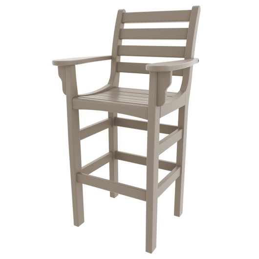 DURAWOOD® Poly Horizontal Bar Height Chair with Arms