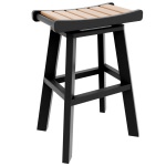 DURAWOOD® Poly Bar Height Swivel Saddle Stool