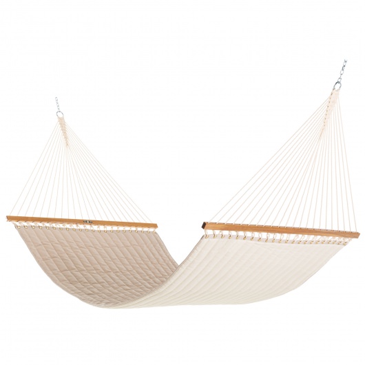Large Quilted Sunbrella Fabric Hammock - Antique Beige