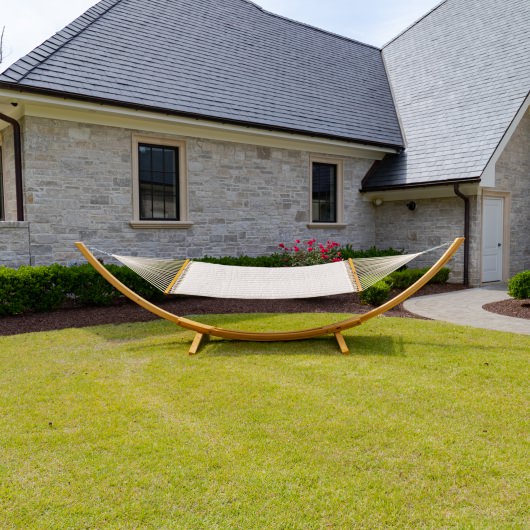 Large Quilted Sunbrella Fabric Hammock - Antique Beige