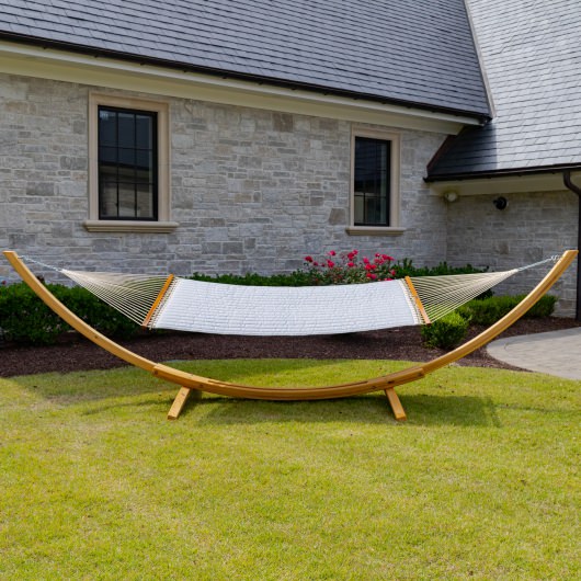 Large Quilted Sunbrella Fabric Hammock - Canvas Granite