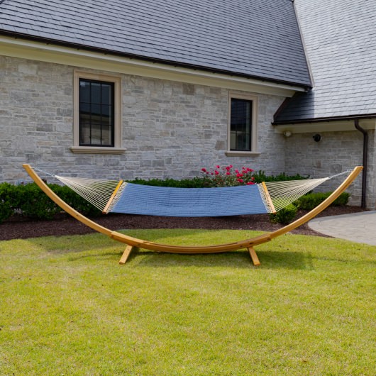 Large Quilted Sunbrella Fabric Hammock - Spectrum Indigo