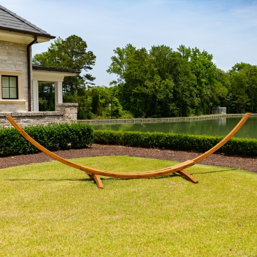 ROMAN ARC® 4-Ply Cypress 15 ft. Wood Hammock Stand - Canyon Brown
