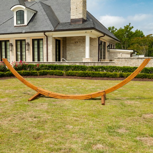 ROMAN ARC® 7-Ply Deluxe Cypress 15 ft. Wood Hammock Stand - Canyon Brown