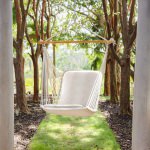 Sunbrella Single Cushion Swing - Clock Out Cloud