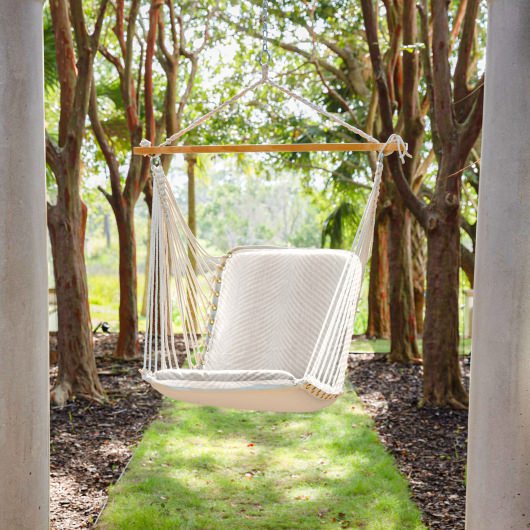 Sunbrella Single Cushion Swing - Clock Out Cloud