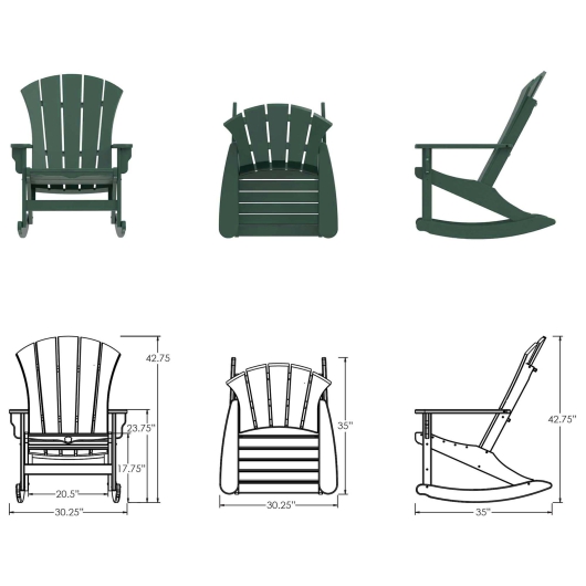 DURAWOOD® Poly Sunrise Adirondack Rocker