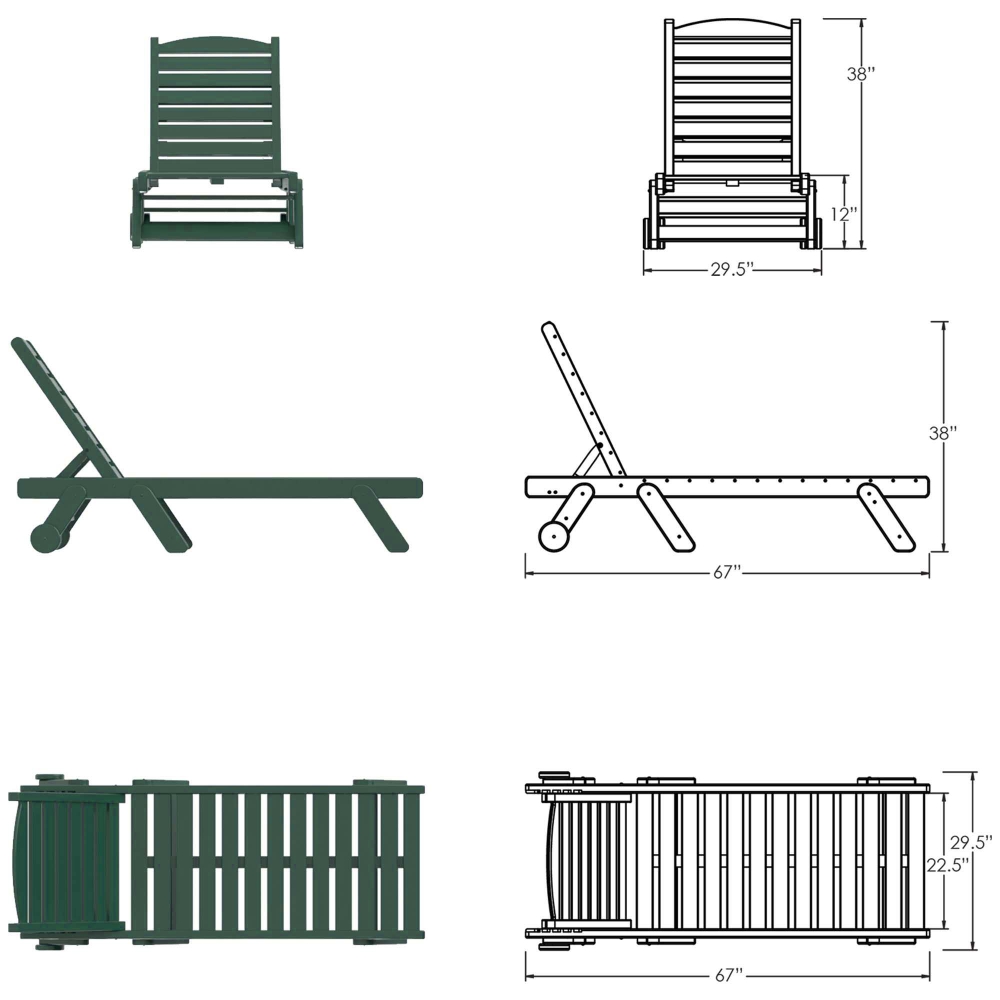 DURAWOOD® Poly Chaise Lounge