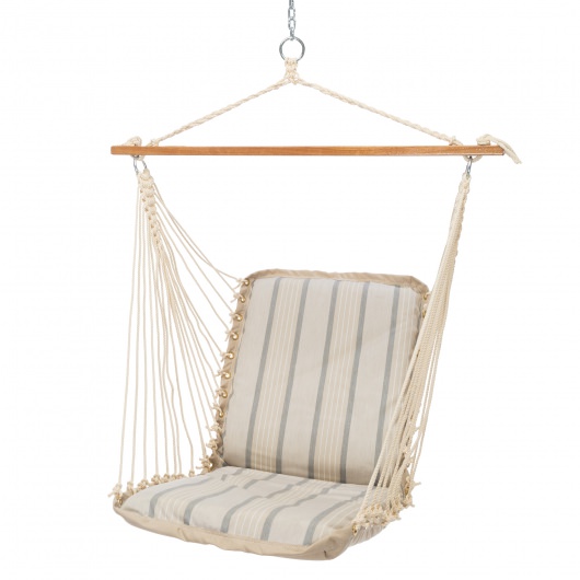 Sunbrella Cushioned Single Swing - Cove Pebble