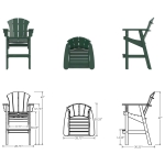 DURAWOOD® Poly Sunrise Bar Height Chair