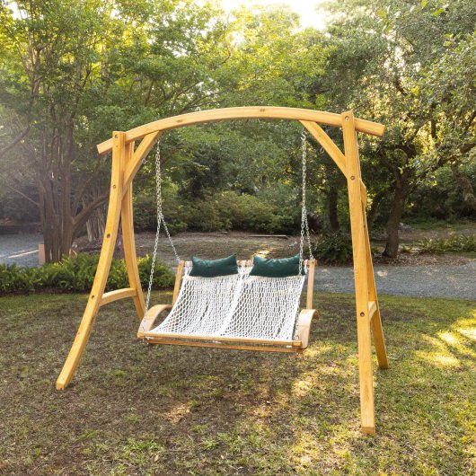 Double Duracord Rope Curved Arm Swing - White