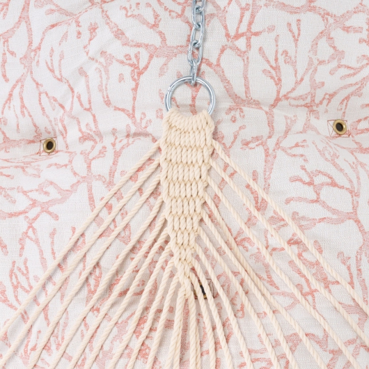 Large Bella Dura Tufted Hammock with Detachable Pillow - Atoll Persimmon