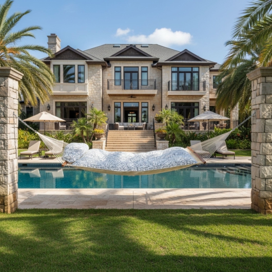 Large Bella Dura Tufted Hammock with Detachable Pillow - Atoll Royalty