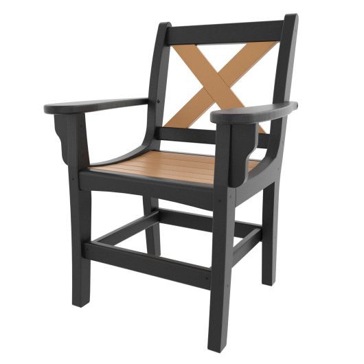 DURAWOOD® Poly Cross Back Dining Chair with Arms